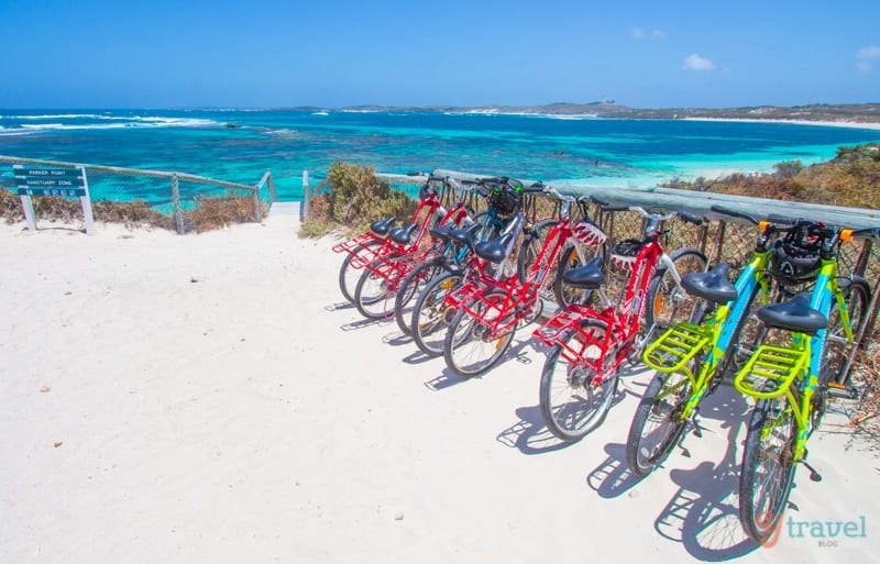 bicycles parked on the beach