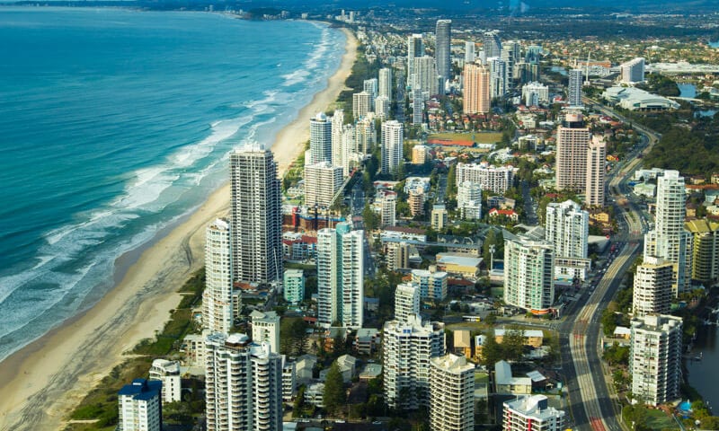 views of surfers paradise beaches and buildings from the SkyPoint