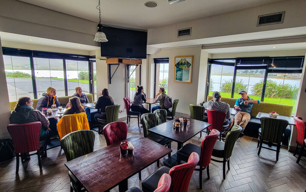 People sitting in a cafe