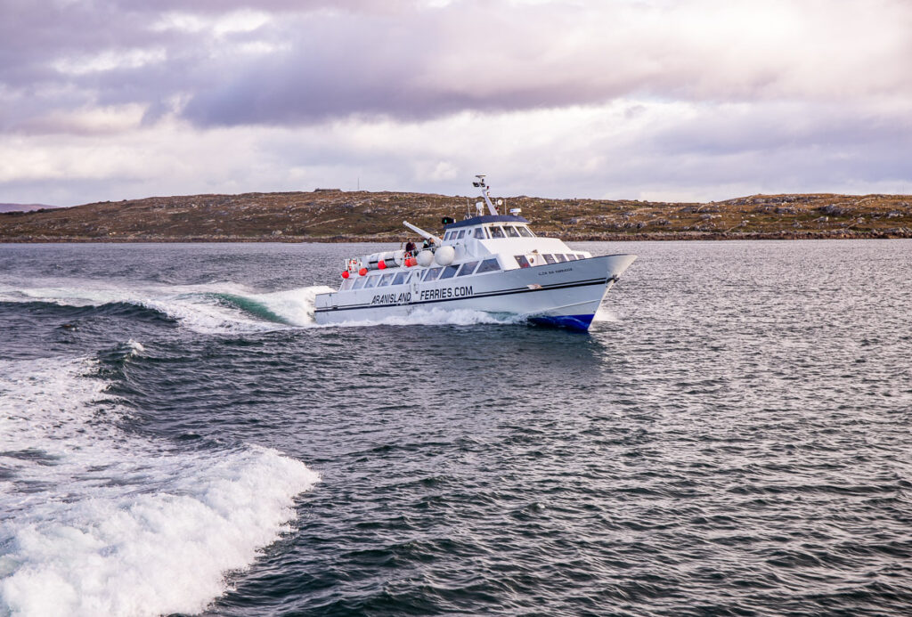 Ferry crossing a bay