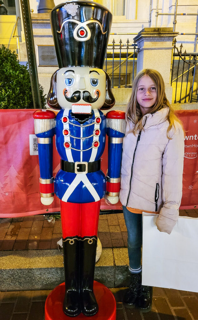 Girl at a Christmas market