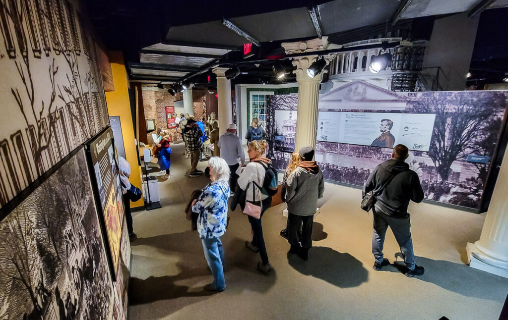 Displays in a museum