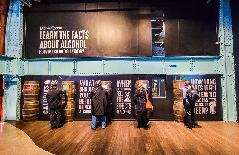 People looking at displays in a museum