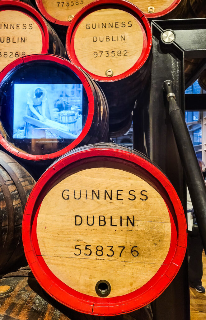 Barrels in a brewery