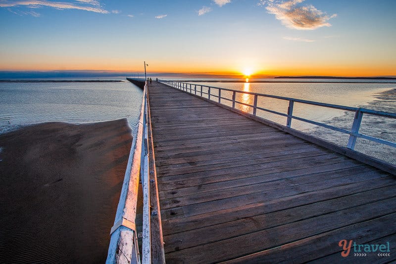 sunrise over jetty hervey bay