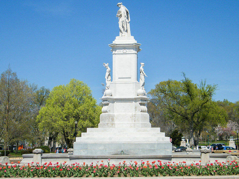 white statute peace monument