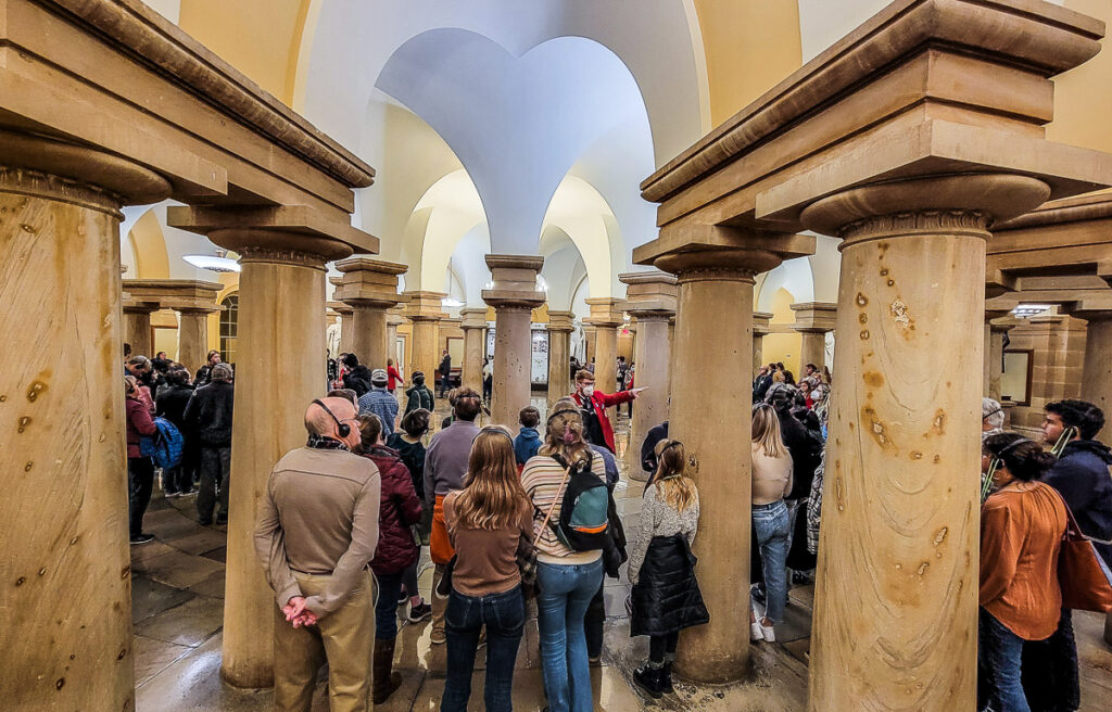 People on a tour inside the US Capitol Builing in Washington DC