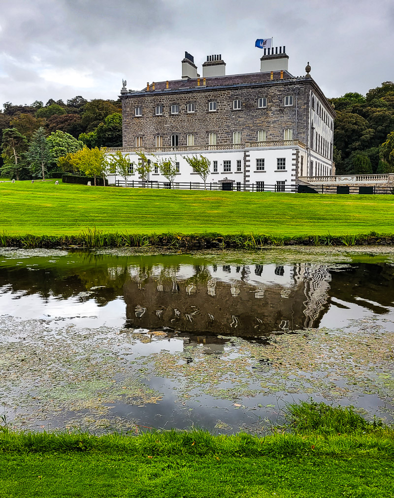 Historic house overlooking a pond in Ireland