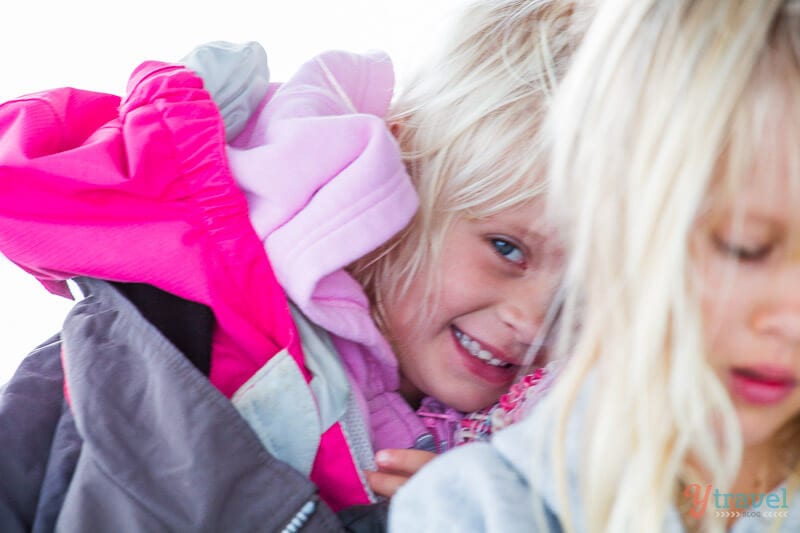 little girl smiling