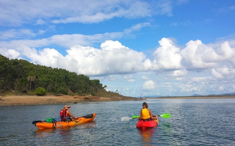 people kayaking