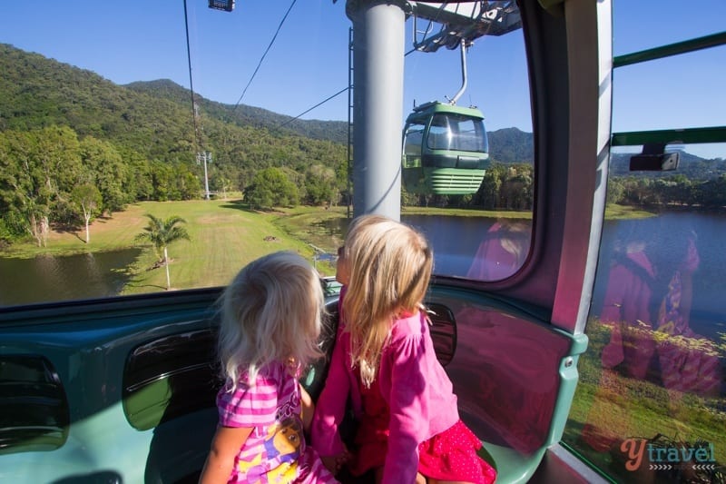 girls sitting in a gondola