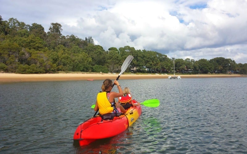 people kayaking