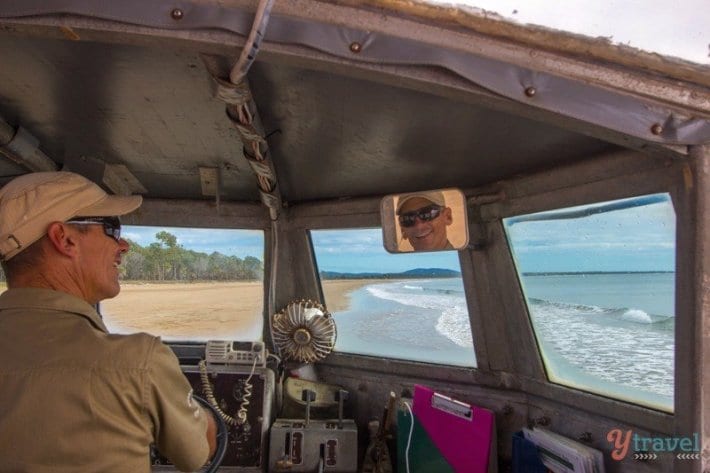 truck driving on sand