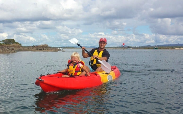 people kayaking