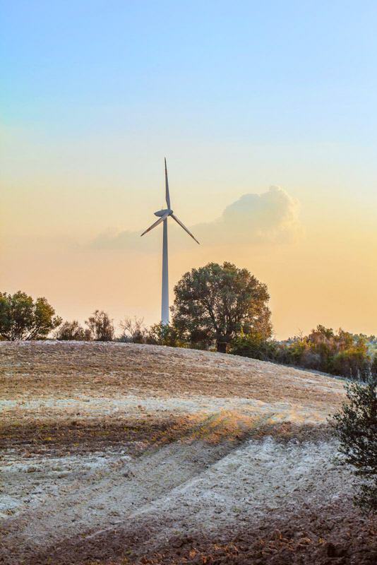 windmill in Polignano a Mare, town in the province of Bari, 