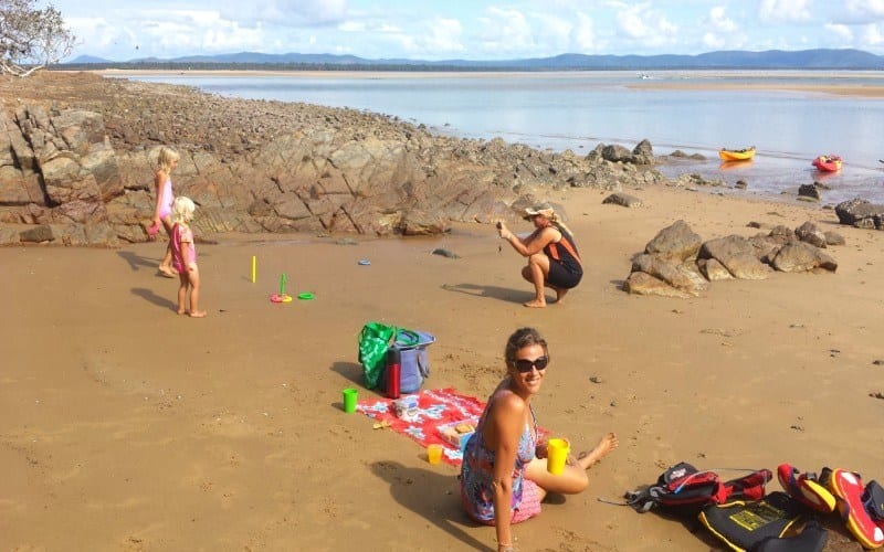 people playing on the beach