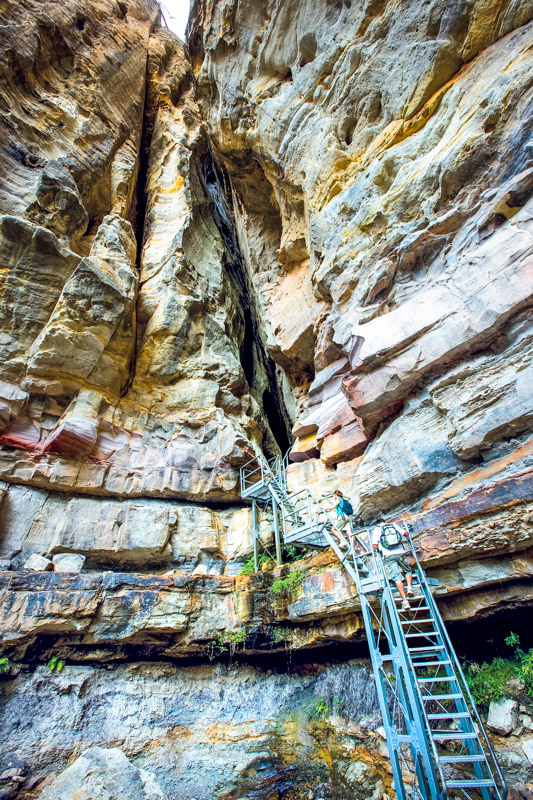 stairs inside a cavern