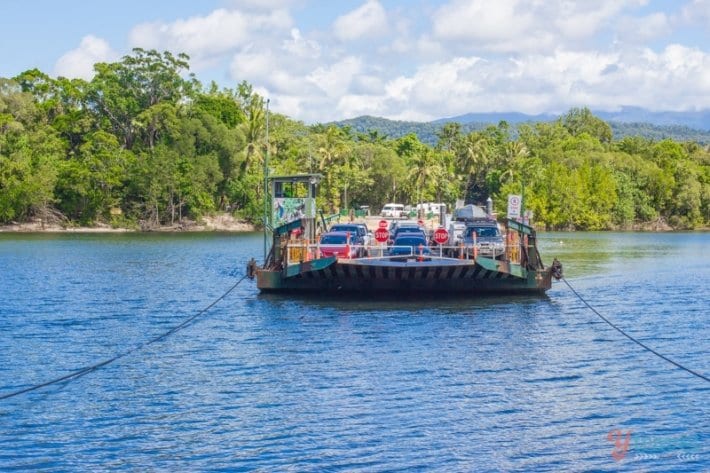 car ferry crossing the Daintree River