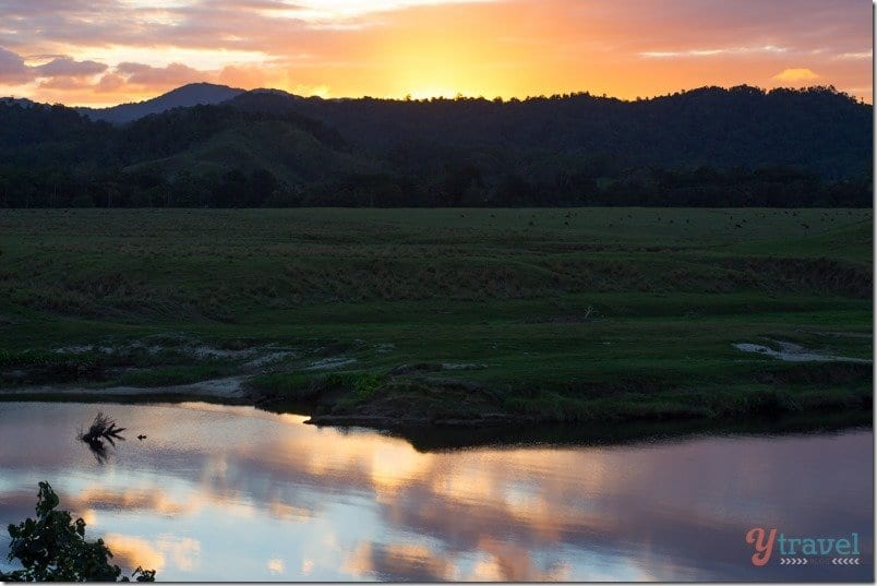  sunset over the river