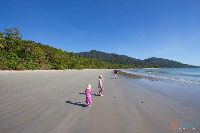 kids playing on beach Cape Tribulation, 