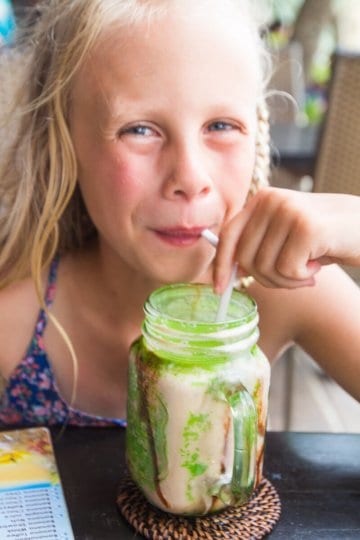 girl drinking a milkshake