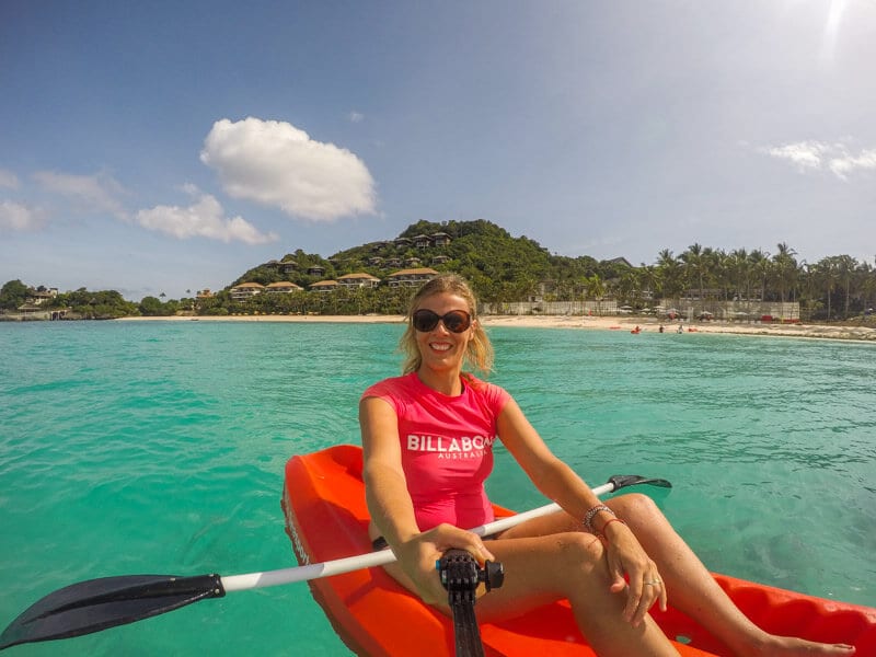 woman on a kayak