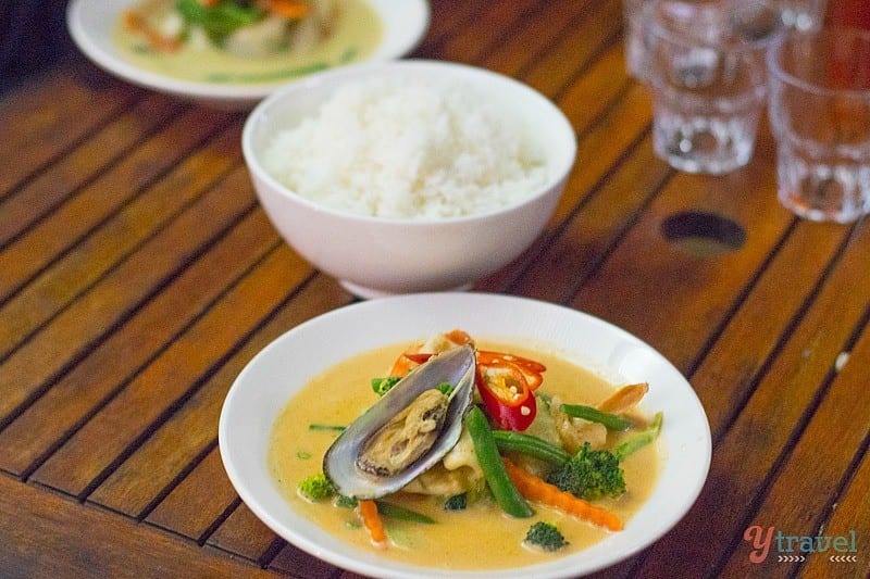 bowls of food on a table