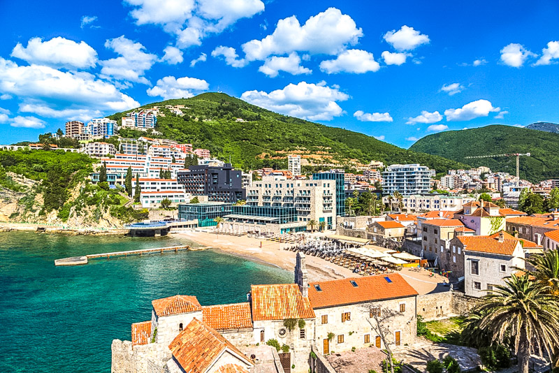 Mogren beach in Budva in a beautiful summer day, 