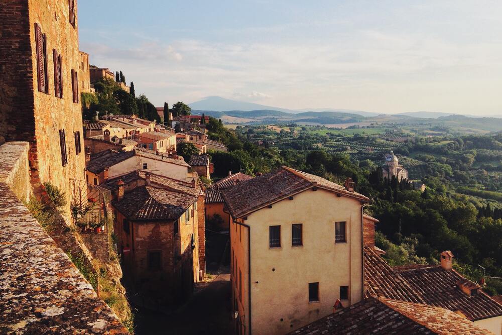 buildings on the hill with views of valley