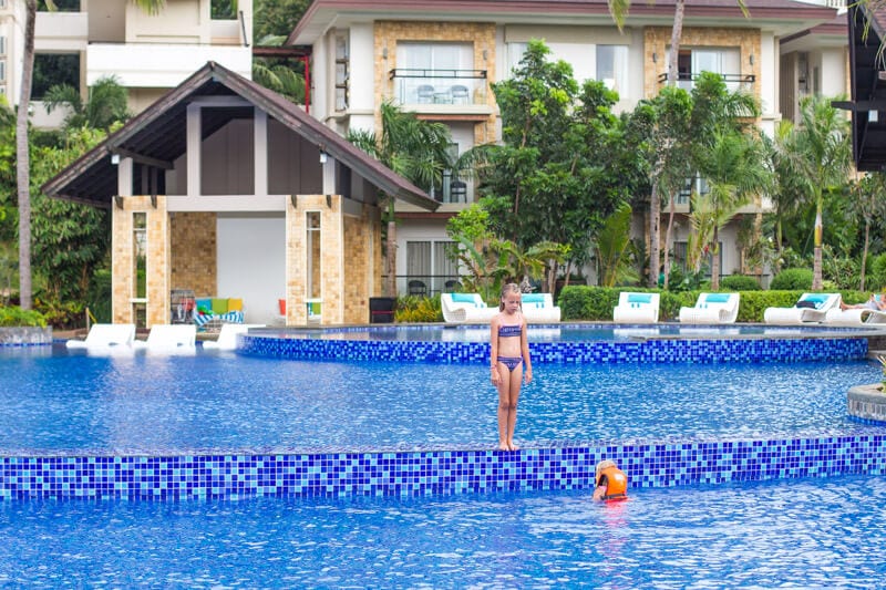 girls in swimming pool at Movenpick Resort 