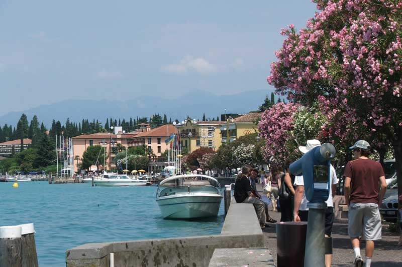 people Walking along Sirmione Waterfront 