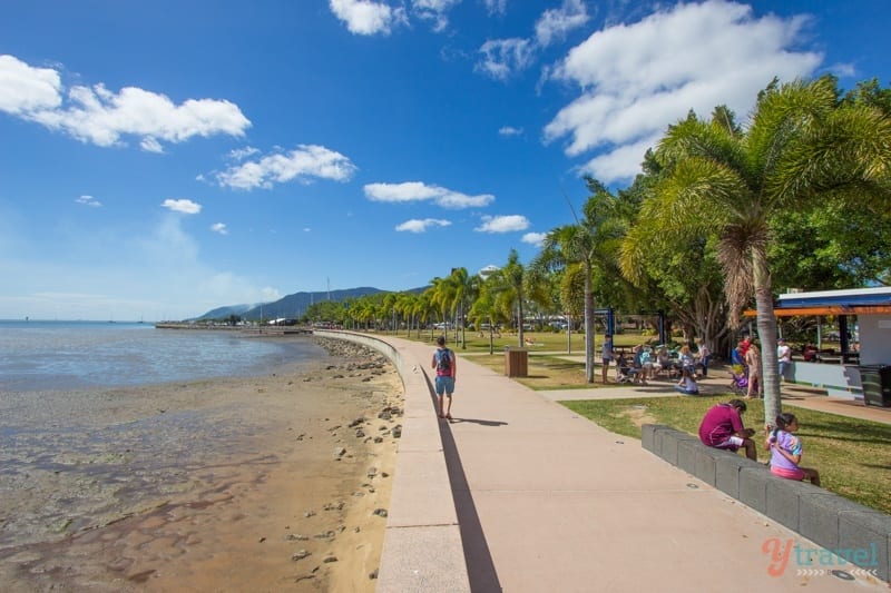 people walking along Cairns Esplanade