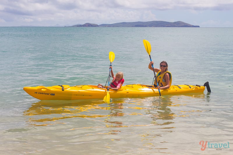 people kayaking