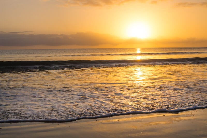 Sunrise over Cape Tribulation Beach in the 