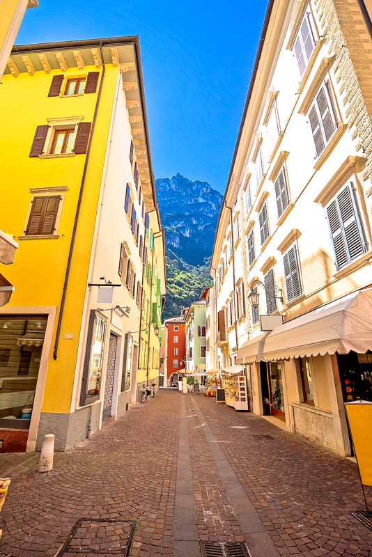 colorful street of riva del garda