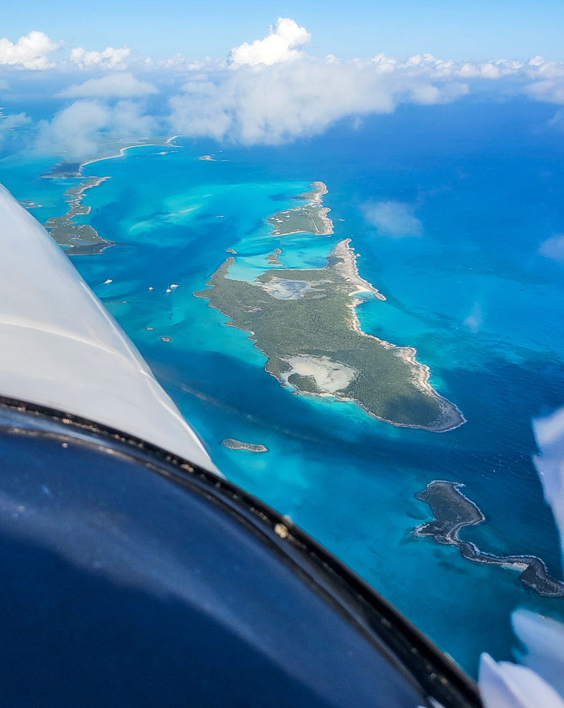 View of islands from a plane