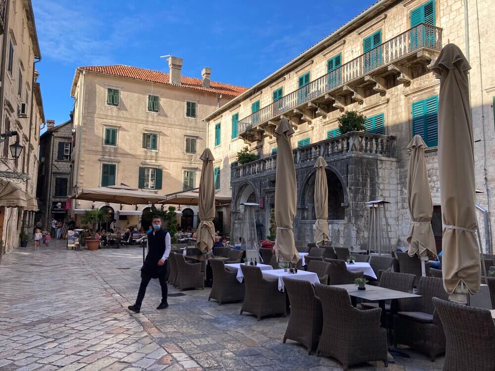 tables and chairs on the kotor old square