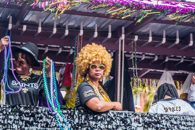 woman in costume at the Krewe of Elks Parade