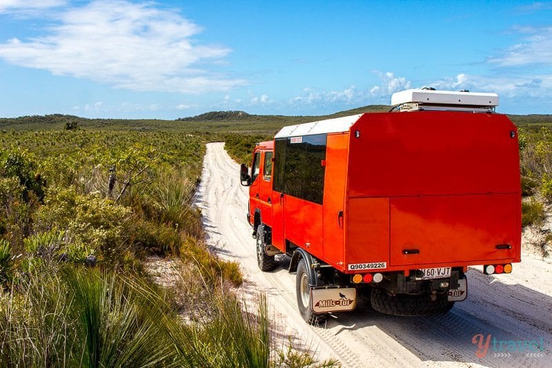 truck on a sandy road