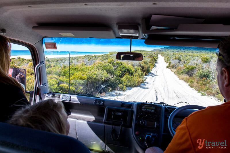 car driving on the sand