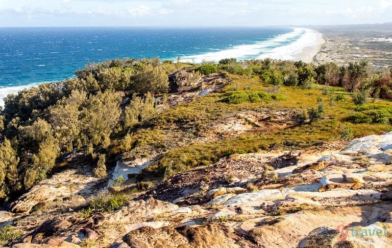 view of beach from headlandMoreton Island, Queensland, AUstralia