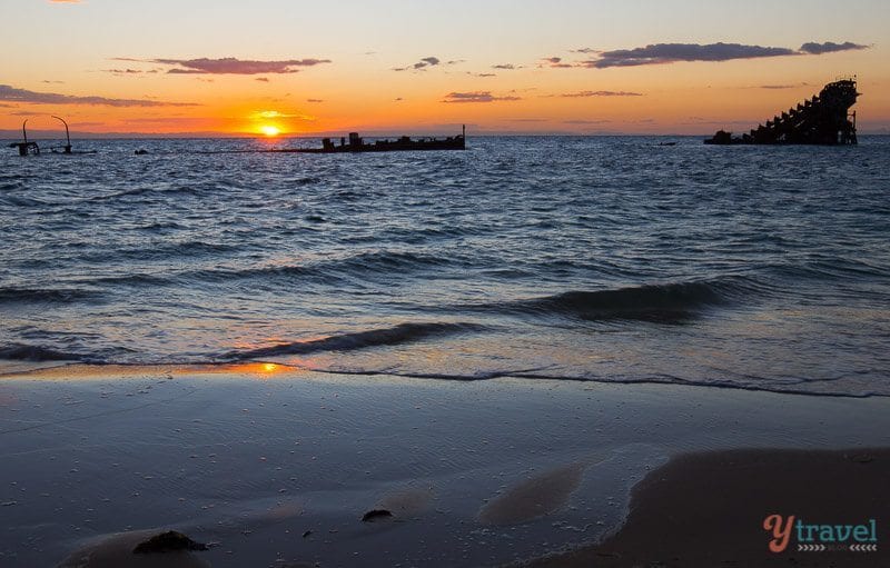 A sunset over a body of water