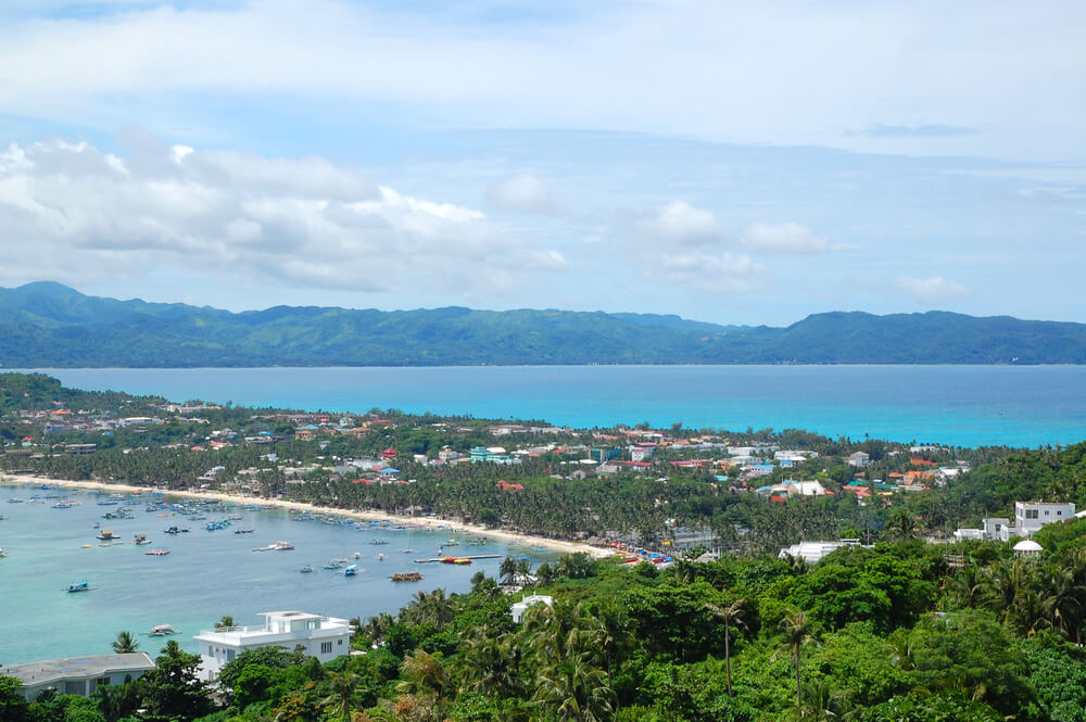 view overlooking strip of land and beaches