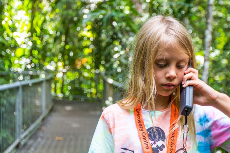 girl holding a phone