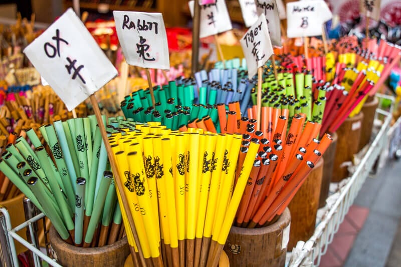 colored incense sticks