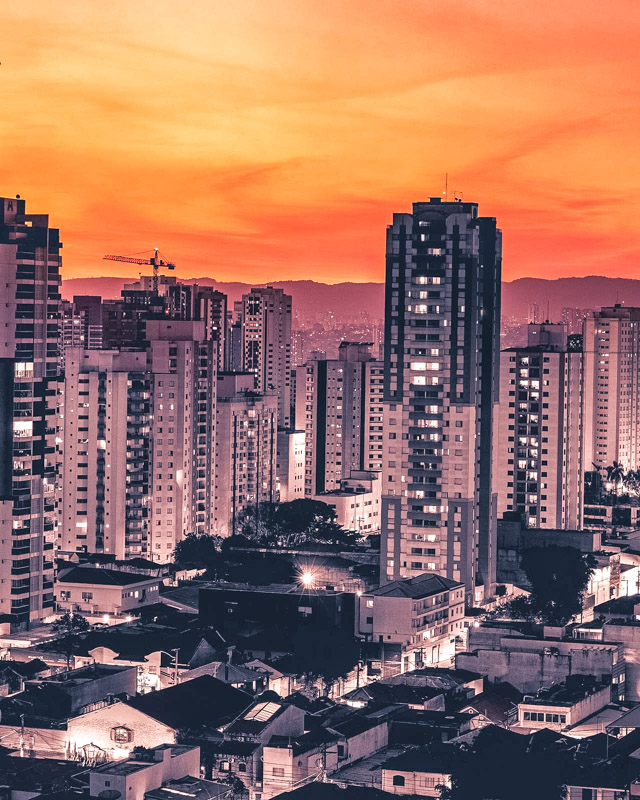 view of sao paulo skyline at sunset