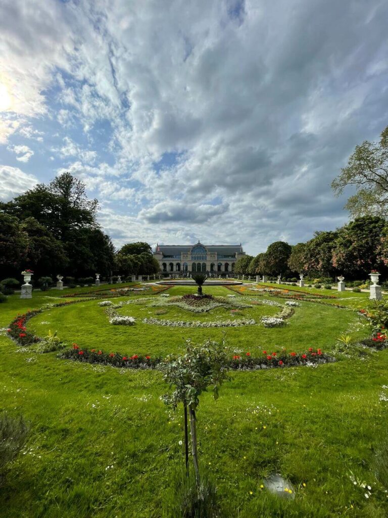 circular gardens outside conservatory