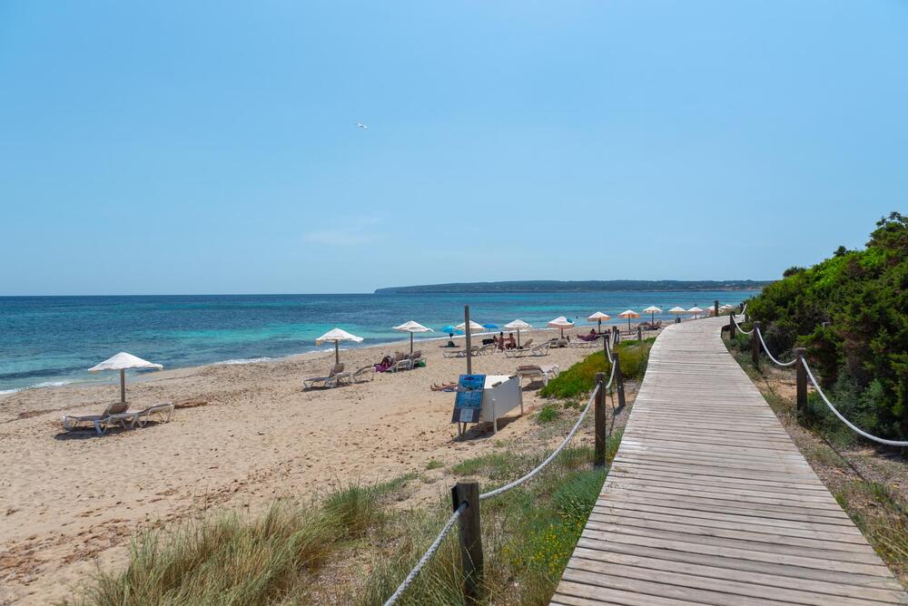 People on Migjorn beach in Formentera