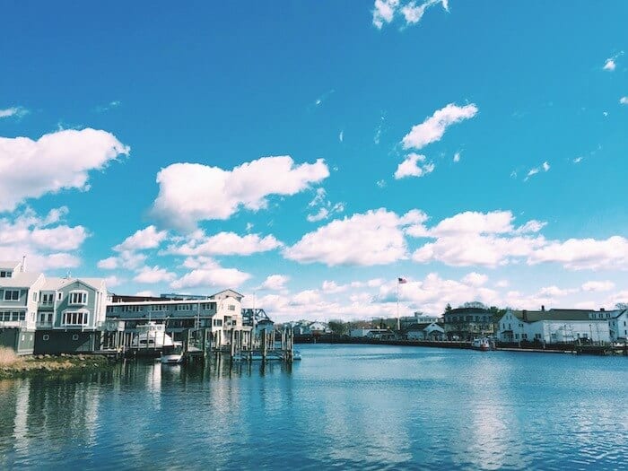 houes on river at Mystic