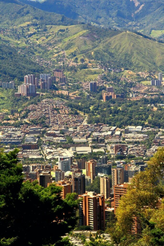 vistas of downtown Medellin